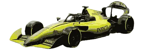 Yellow Invicta Race Car Sticker