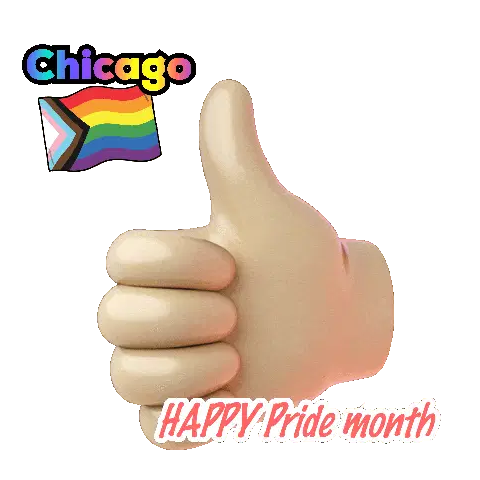 Chicago Thumbs Up Happy Pride Month Sticker