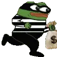 Dank Robber Frog with Money Bag Sticker