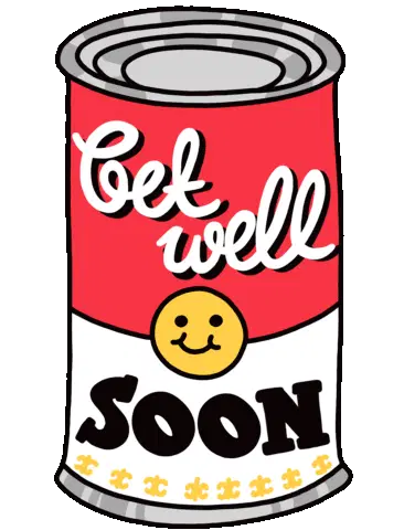 Get Well Soon Soup Can Animated Sticker