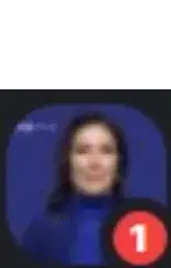 Simone Tabet Blurry Face Sticker with Red '1' Badge