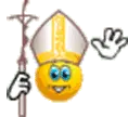 Waving Papa Pope Emoji Sticker