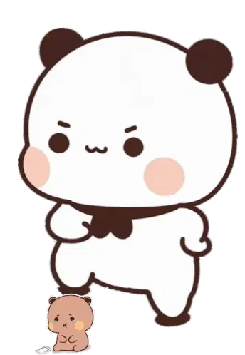 Bubu Dudu Panda Angry at Crying Bear Sticker