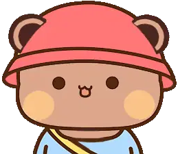 Bubu Dudu Bear Shakes Head in Red Hat