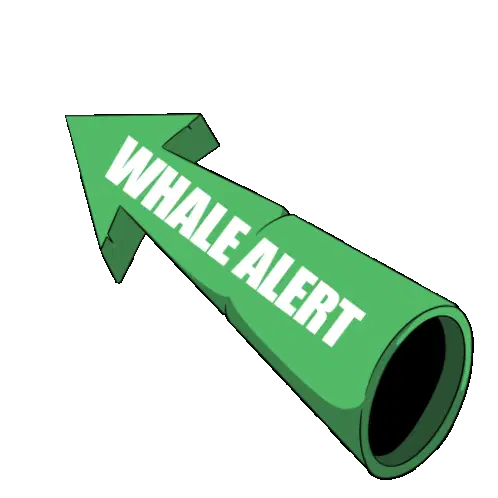Green Whale Alert Up Arrow Sticker
