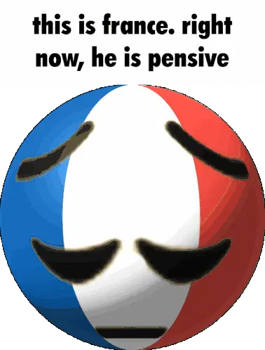 Pensive France Countryball Sticker