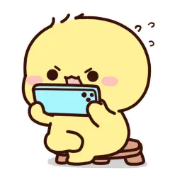 Cute Chick Playing Phone Game Sticker