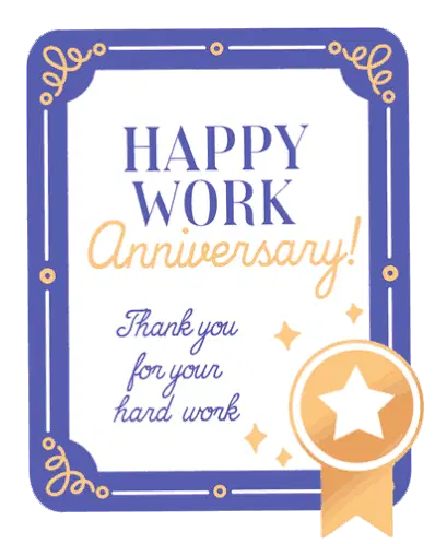 Groupgreeting-stevens-ann Happy Work Anniversary Gold Star