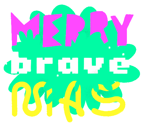 Merry Brave Mas Christmas Logo Sticker