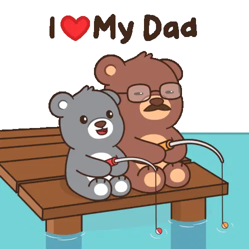 I Love My Dad Fishing Bears