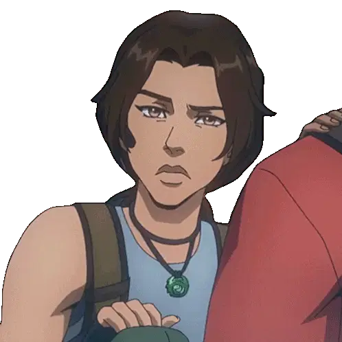 Lara Croft Bleh Tongue Out Netflix
