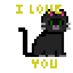 Camila's Birthday Pixel Cat 'I Love You' Sticker