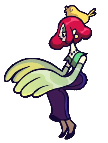 Penelope Pointer with Bird on Head