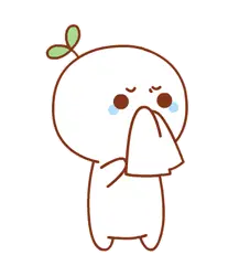 Personaje llorando y sonándose la nariz