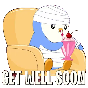 Get Well Soon Penguin Sticker