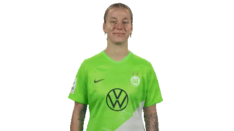 Lynn Wilms Waving in VfL Wolfsburg Jersey