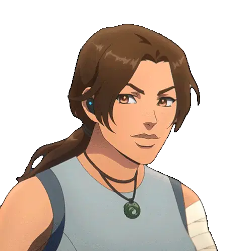 Lara Croft Winks Playfully