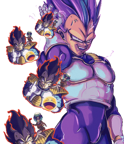 Ultra Ego Majin Vegeta Skeleton Aneix Animated Sticker