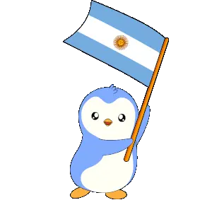 Cute Penguin Waving Argentina Flag