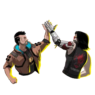 High Five Johnny Silverhand Sticker