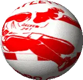 Rotating Sports Ball with Atlanta Text Sticker