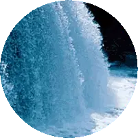 Dynamic Waterfall Flowing in Circle Sticker