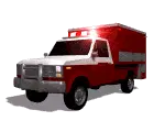 Pixelated Red & White Ambulance Sticker