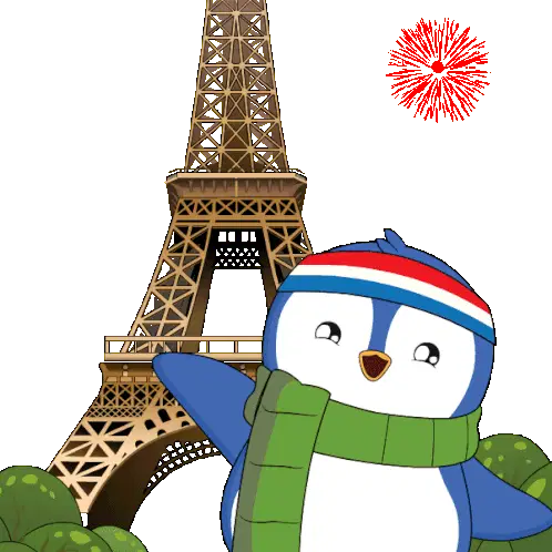 Pudgy Penguin Vive La France Paris Sticker