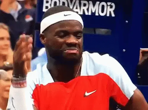 Frances Tiafoe tennis celebration