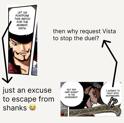 Mihawk Is Scared Of Shanks One Piece Meme