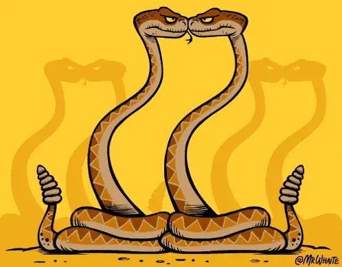 Cartoon Rattlesnakes Dancing