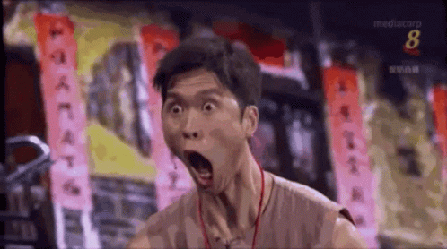 Man's Exaggerated Shocked Reaction