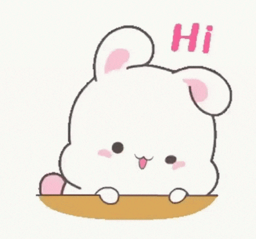 Cute Cartoon Rabbit Says Hi