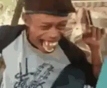 Man Laughing Hysterically with Funny Face