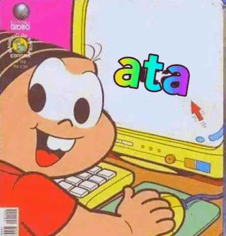 Monica Browsing Computer with 'Ata' Caption