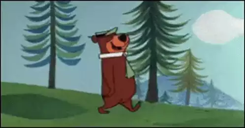 Yogi Bear Walking in Forest