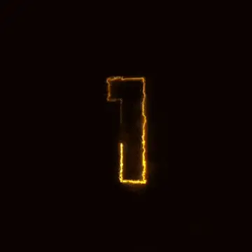 Fiery Glowing Number 1