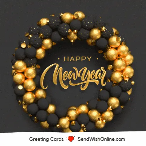 Happy New Year 2024 Wreath Celebration