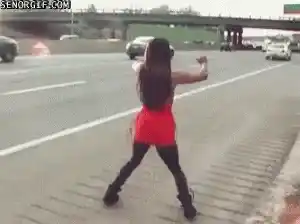 Woman Twerking on Highway