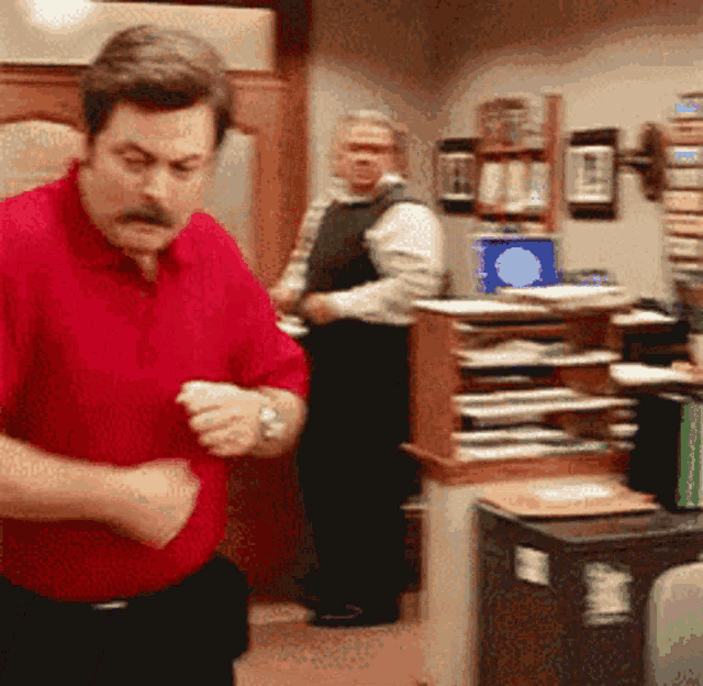 Ron Swanson's Energetic Dance Moves