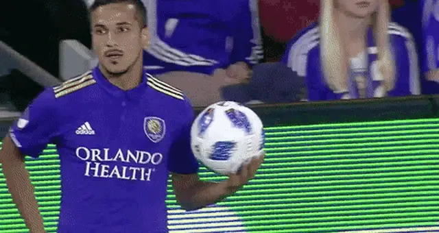 Orlando City SC Lions Soccer Player with Ball