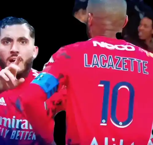 Rayan Cherki and Lacazette for Olympique Lyonnais