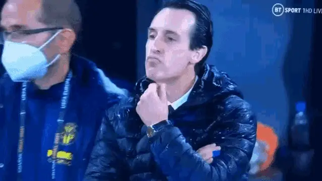 Unai Emery Thoughtful on Sidelines