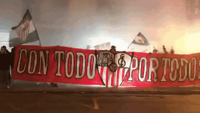 Biris Svqbiris Ultras with 'Con Todo Por Todos' Banner