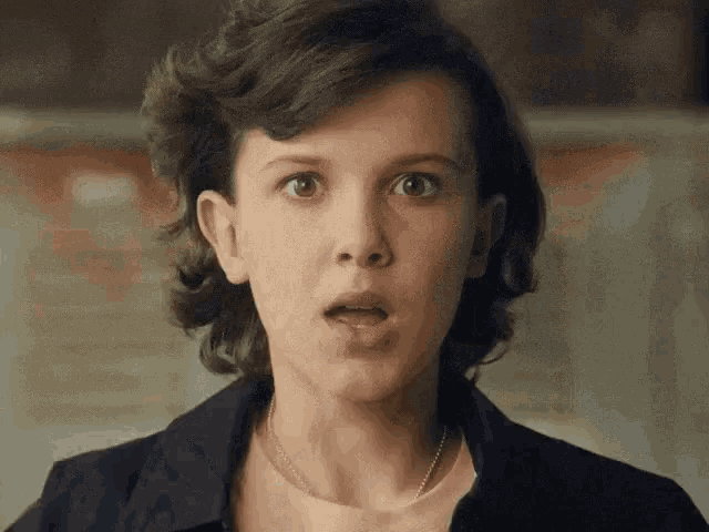 Millie Bobby Brown's Mind Blown Gesture from Stranger Things