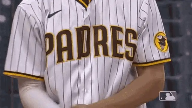 Man in Padres Jersey Clapping