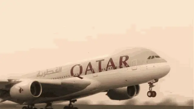 Qatar Airways Plane Taking Off