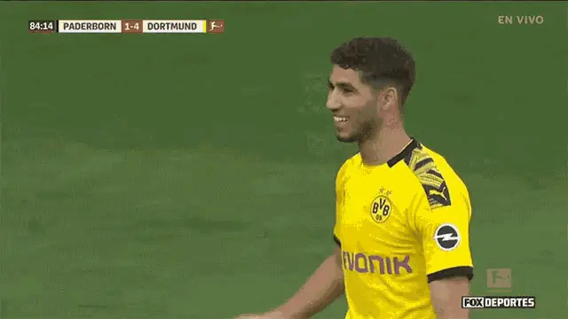 Achraf Hakimi Hugged by Teammate