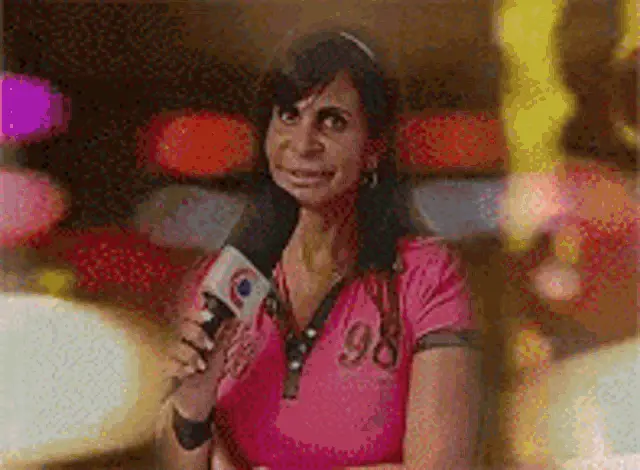 Gretchen from Brazil with a Mic
