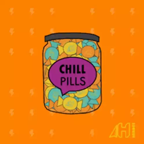 Chill Pills Candy Jar Illustration